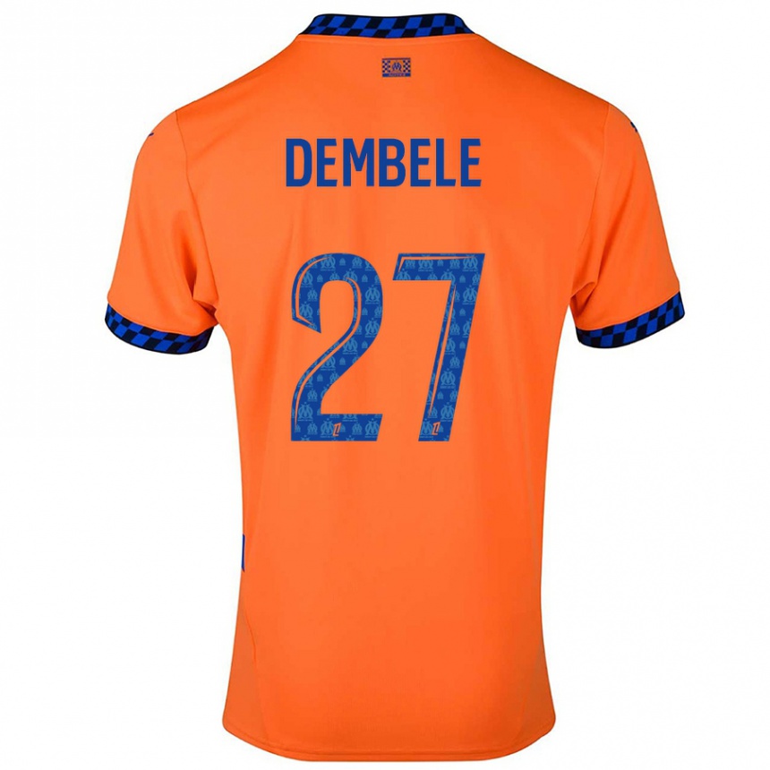 Herren Fußball Coumba Dembélé #27 Orange Dunkelblau Ausweichtrikot Trikot 2024/25 T-Shirt Luxemburg