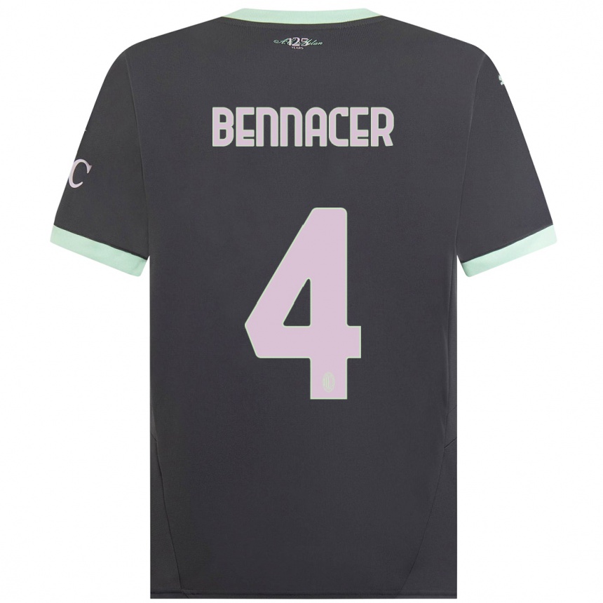 Herren Fußball Ismael Bennacer #4 Grau Ausweichtrikot Trikot 2024/25 T-Shirt Luxemburg