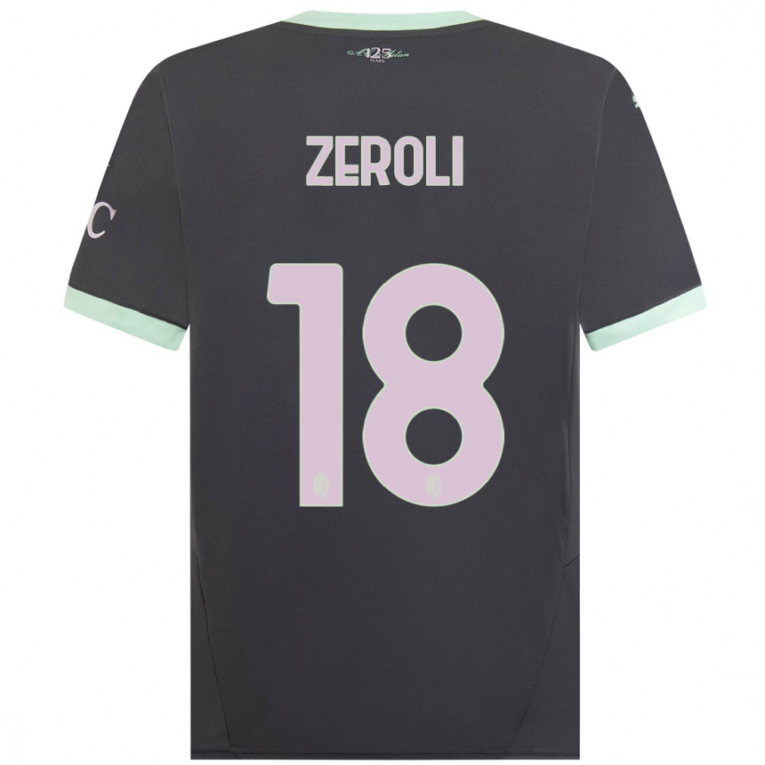 Herren Fußball Kevin Zeroli #18 Grau Ausweichtrikot Trikot 2024/25 T-Shirt Luxemburg