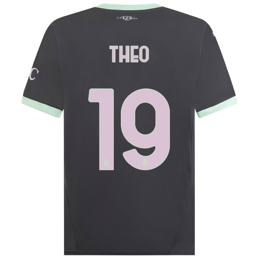 Herren Fußball Theo Hernandez #19 Grau Ausweichtrikot Trikot 2024/25 T-Shirt Luxemburg