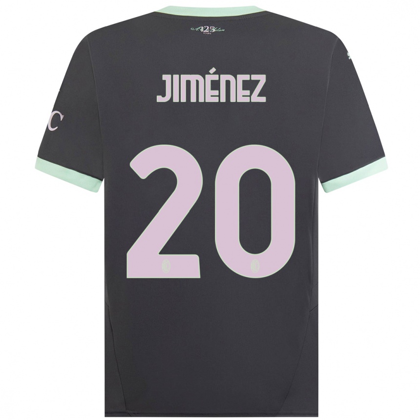 Herren Fußball Álex Jiménez #20 Grau Ausweichtrikot Trikot 2024/25 T-Shirt Luxemburg