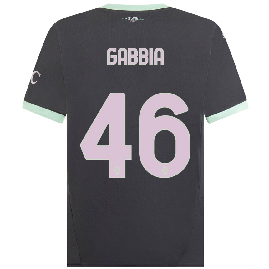 Herren Fußball Matteo Gabbia #46 Grau Ausweichtrikot Trikot 2024/25 T-Shirt Luxemburg