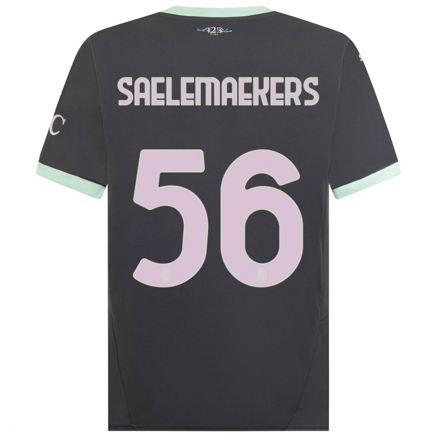 Herren Fußball Alexis Saelemaekers #56 Grau Ausweichtrikot Trikot 2024/25 T-Shirt Luxemburg