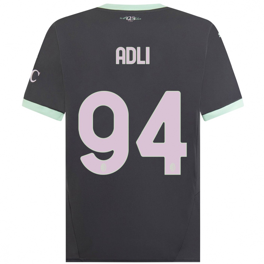 Herren Fußball Yacine Adli #94 Grau Ausweichtrikot Trikot 2024/25 T-Shirt Luxemburg