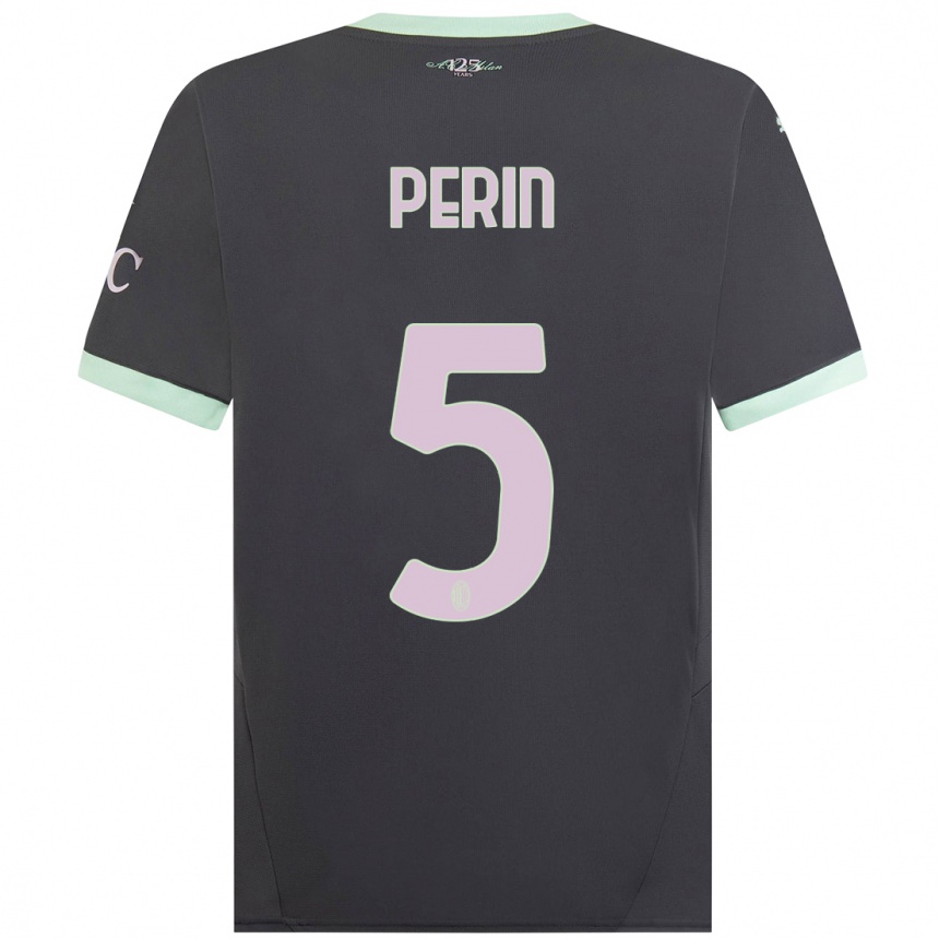 Herren Fußball Ernesto Perin #5 Grau Ausweichtrikot Trikot 2024/25 T-Shirt Luxemburg