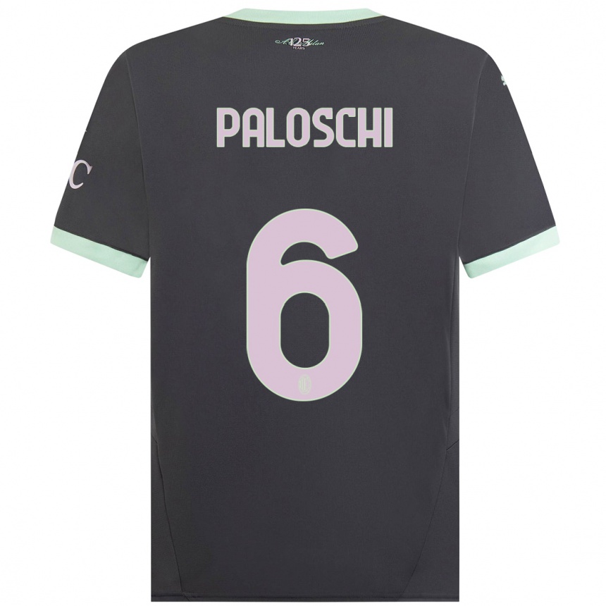 Herren Fußball Dorian Paloschi #6 Grau Ausweichtrikot Trikot 2024/25 T-Shirt Luxemburg