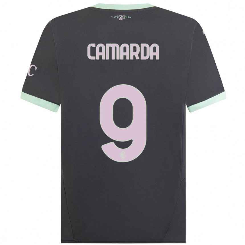 Herren Fußball Francesco Camarda #9 Grau Ausweichtrikot Trikot 2024/25 T-Shirt Luxemburg