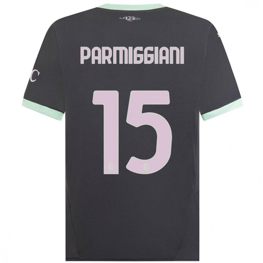 Herren Fußball Pietro Parmiggiani #15 Grau Ausweichtrikot Trikot 2024/25 T-Shirt Luxemburg