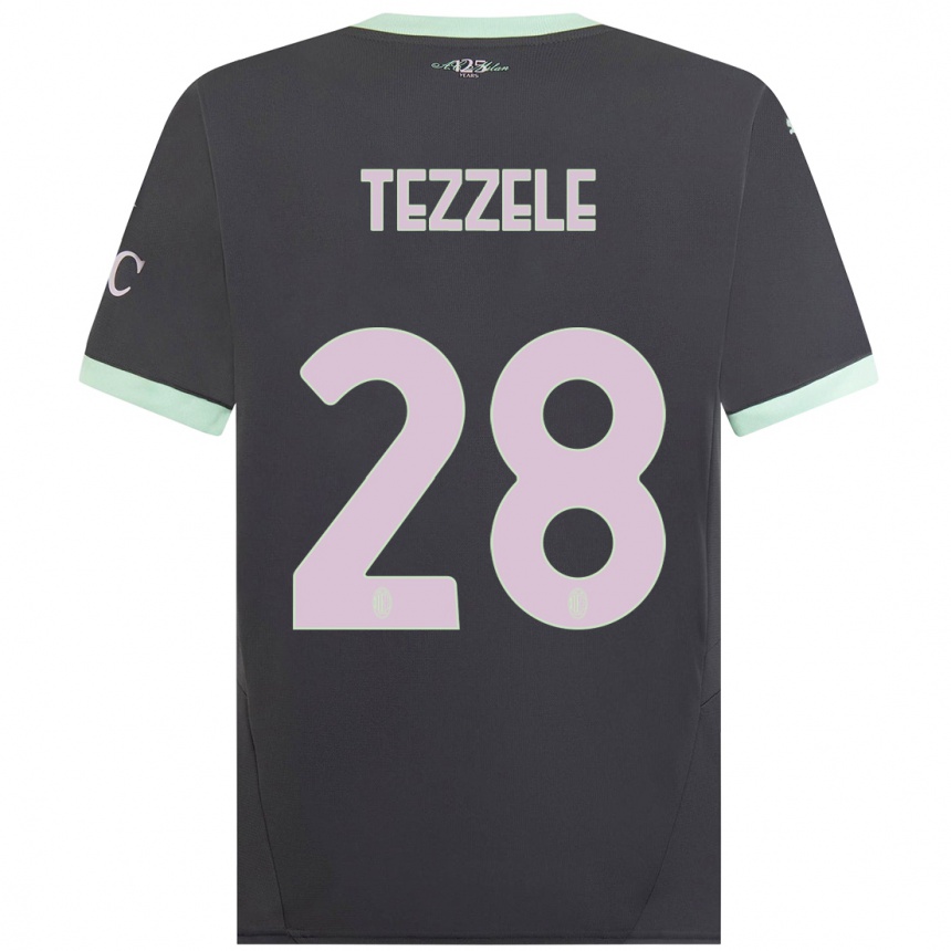 Herren Fußball Matteo Tezzele #28 Grau Ausweichtrikot Trikot 2024/25 T-Shirt Luxemburg