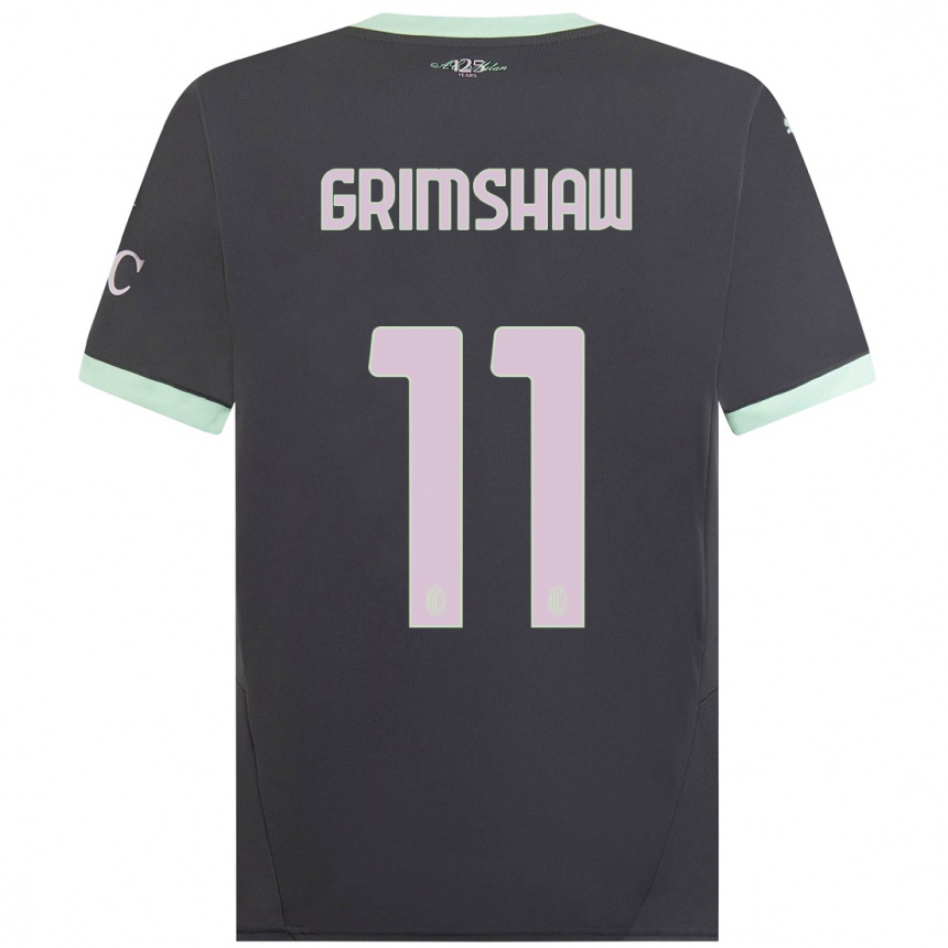 Herren Fußball Christy Grimshaw #11 Grau Ausweichtrikot Trikot 2024/25 T-Shirt Luxemburg