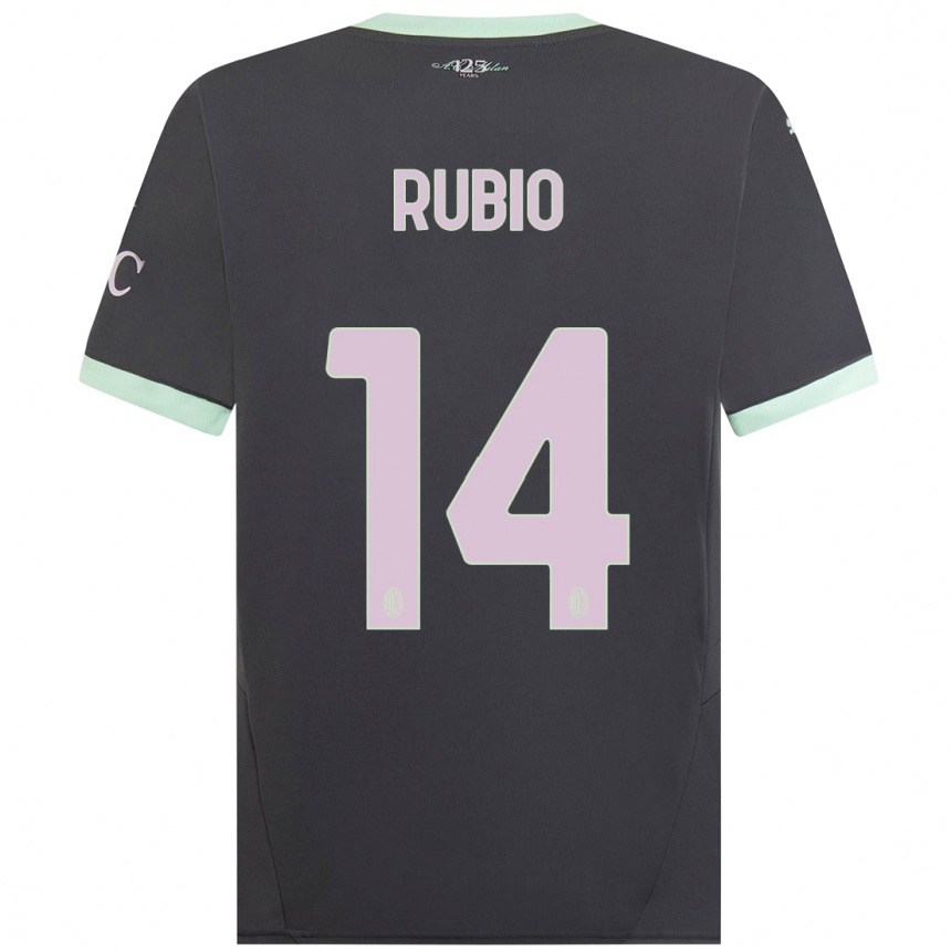 Herren Fußball Silvia Rubio #14 Grau Ausweichtrikot Trikot 2024/25 T-Shirt Luxemburg