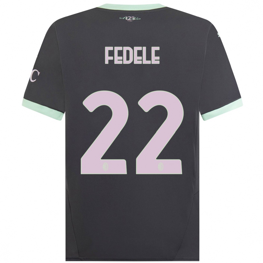 Herren Fußball Noemi Fedele #22 Grau Ausweichtrikot Trikot 2024/25 T-Shirt Luxemburg