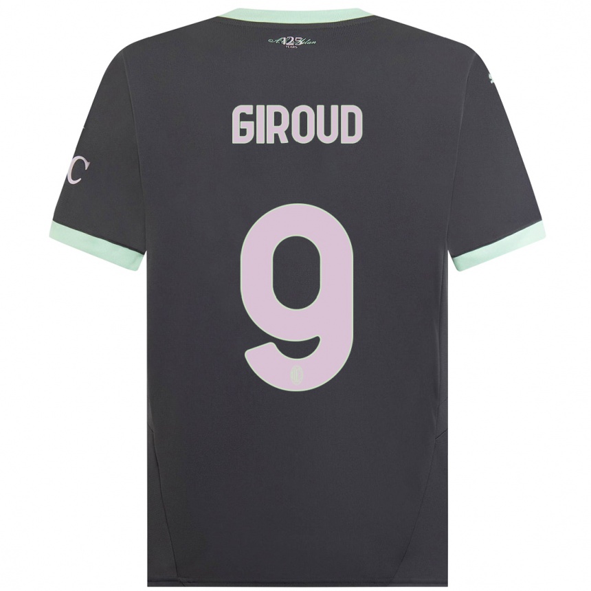 Herren Fußball Olivier Giroud #9 Grau Ausweichtrikot Trikot 2024/25 T-Shirt Luxemburg