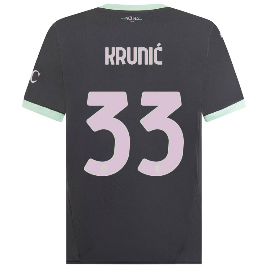 Herren Fußball Rade Krunic #33 Grau Ausweichtrikot Trikot 2024/25 T-Shirt Luxemburg