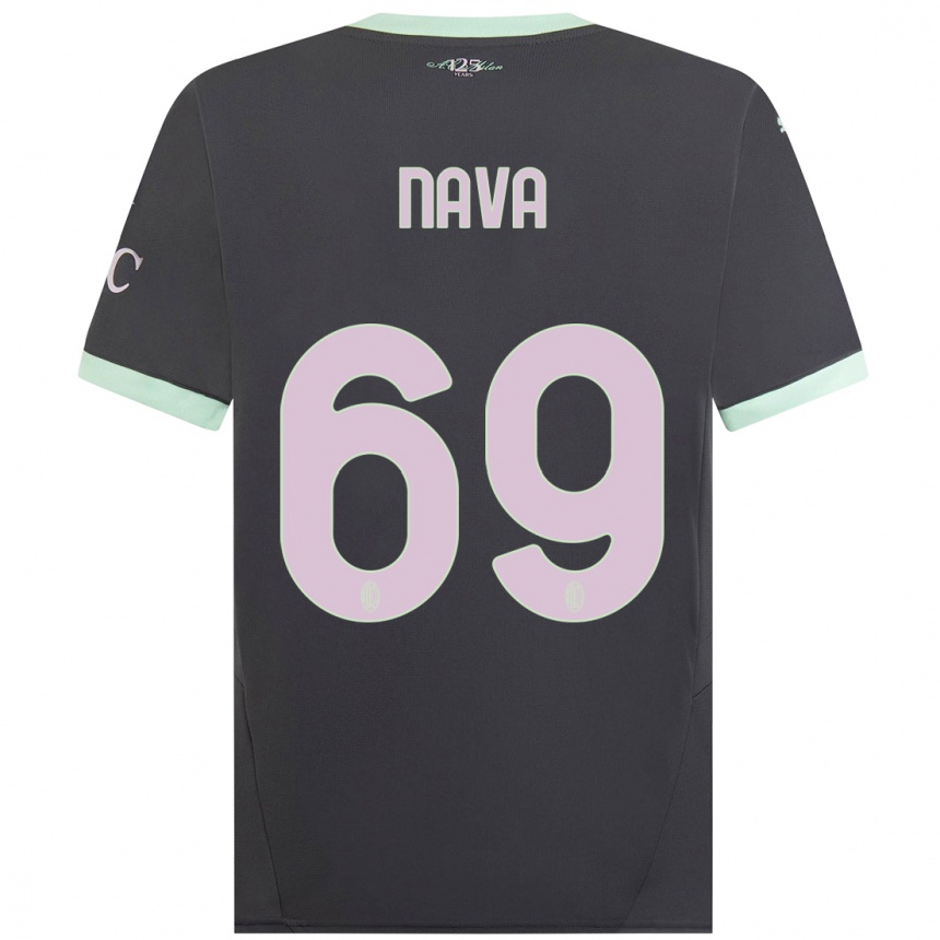 Herren Fußball Lapo Nava #69 Grau Ausweichtrikot Trikot 2024/25 T-Shirt Luxemburg