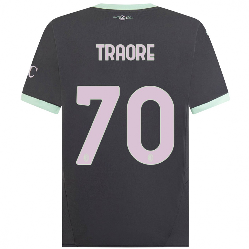 Herren Fußball Chaka Traore #70 Grau Ausweichtrikot Trikot 2024/25 T-Shirt Luxemburg