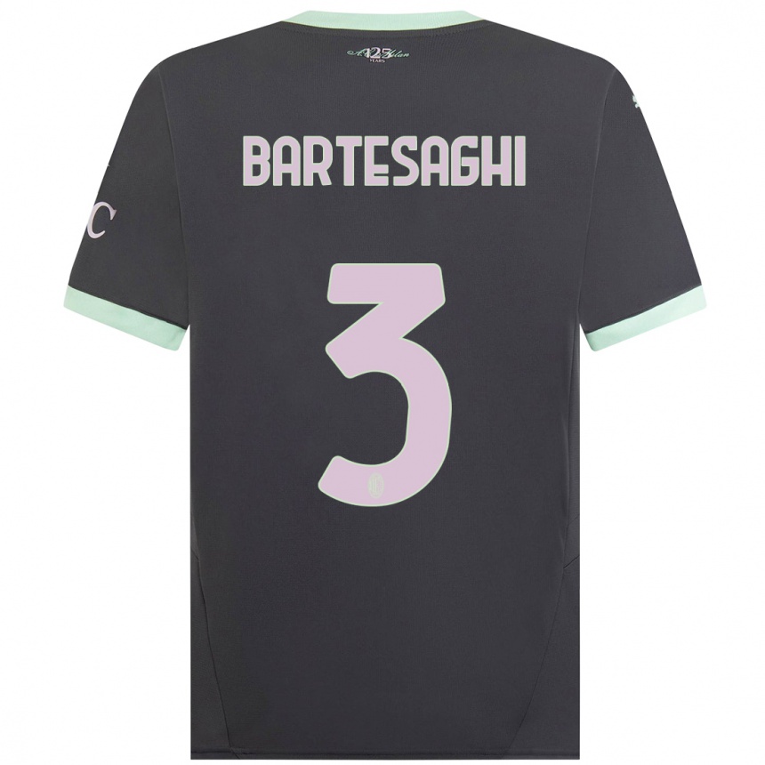 Herren Fußball Davide Bartesaghi #3 Grau Ausweichtrikot Trikot 2024/25 T-Shirt Luxemburg