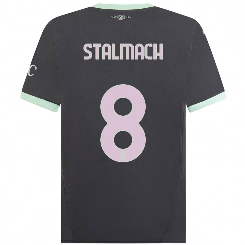 Herren Fußball Dariusz Stalmach #8 Grau Ausweichtrikot Trikot 2024/25 T-Shirt Luxemburg