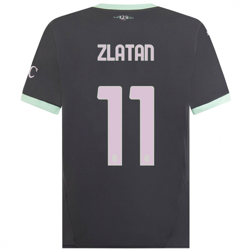 Herren Fußball Zlatan Ibrahimovic #11 Grau Ausweichtrikot Trikot 2024/25 T-Shirt Luxemburg