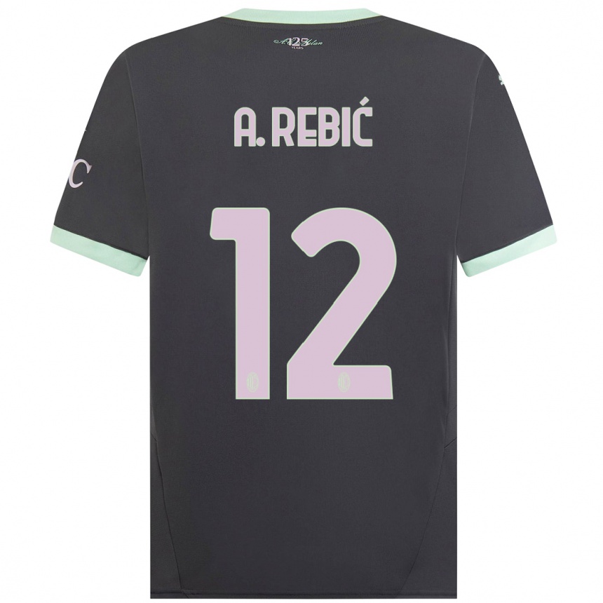 Herren Fußball Ante Rebic #12 Grau Ausweichtrikot Trikot 2024/25 T-Shirt Luxemburg