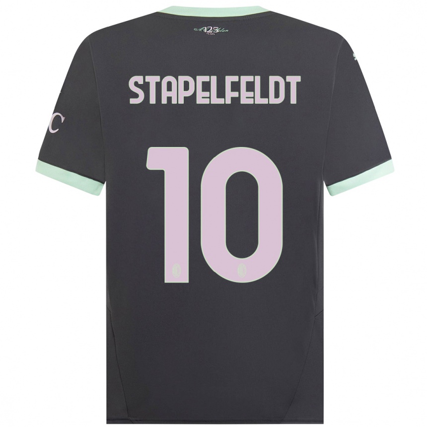 Herren Fußball Nina Stapelfeldt #10 Grau Ausweichtrikot Trikot 2024/25 T-Shirt Luxemburg