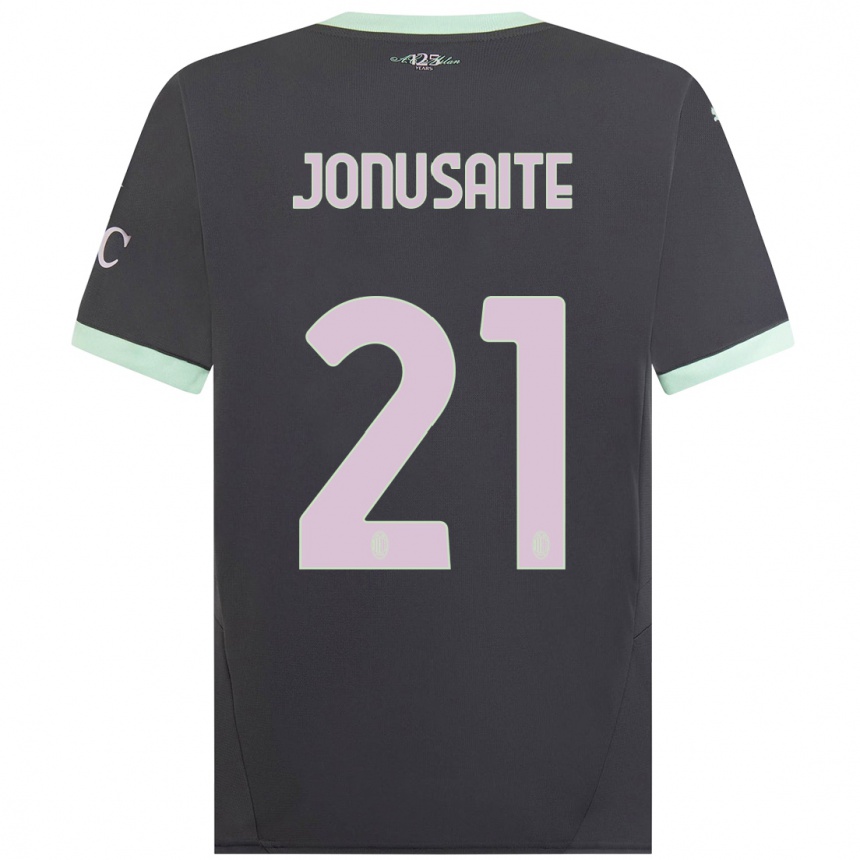 Herren Fußball Rimante Jonusaite #21 Grau Ausweichtrikot Trikot 2024/25 T-Shirt Luxemburg