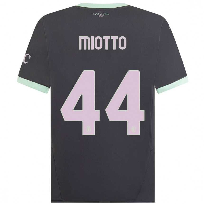 Herren Fußball Giorgia Miotto #44 Grau Ausweichtrikot Trikot 2024/25 T-Shirt Luxemburg