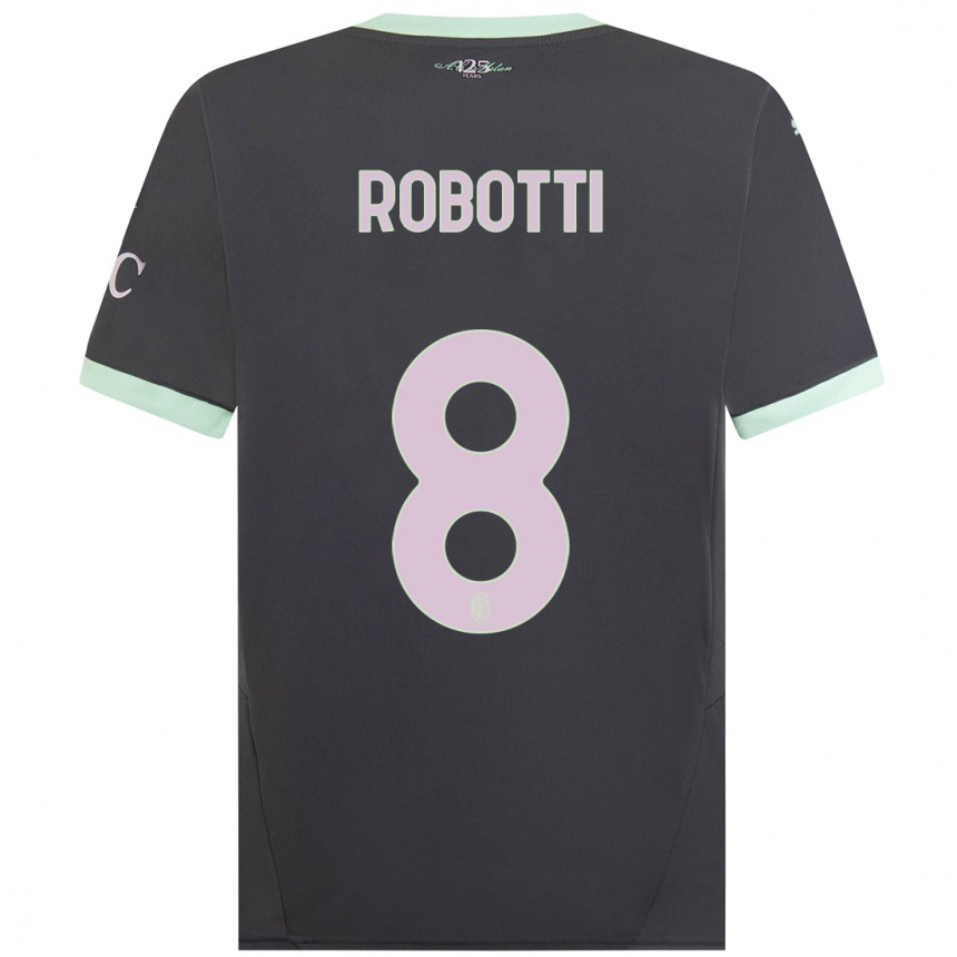 Herren Fußball Giovanni Robotti #8 Grau Ausweichtrikot Trikot 2024/25 T-Shirt Luxemburg