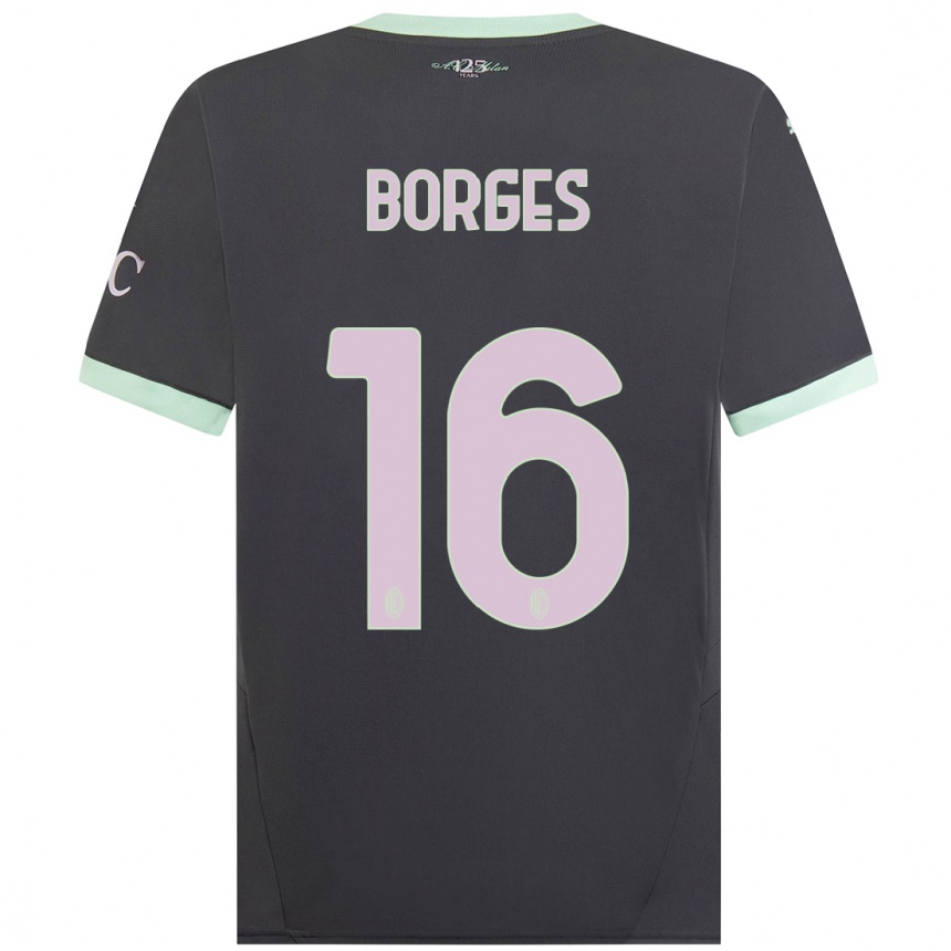 Herren Fußball Lenny Borges #16 Grau Ausweichtrikot Trikot 2024/25 T-Shirt Luxemburg