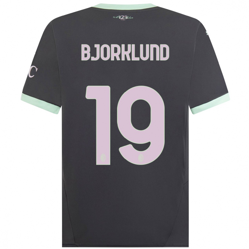 Herren Fußball Lukas Bjorklund #19 Grau Ausweichtrikot Trikot 2024/25 T-Shirt Luxemburg