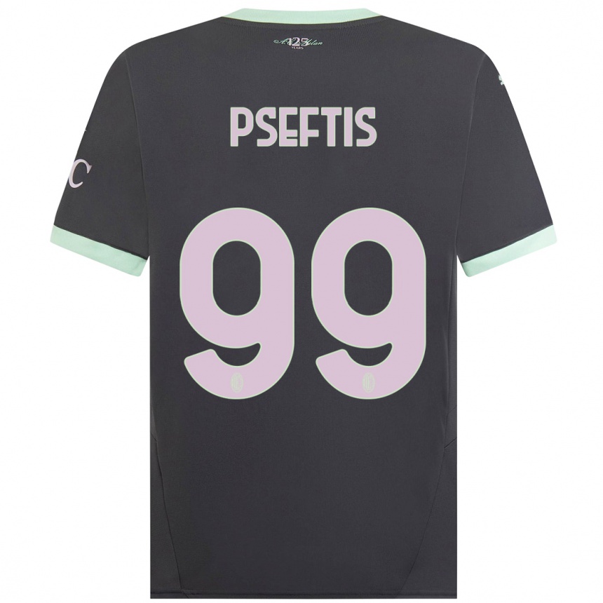 Herren Fußball Fotios Pseftis #99 Grau Ausweichtrikot Trikot 2024/25 T-Shirt Luxemburg