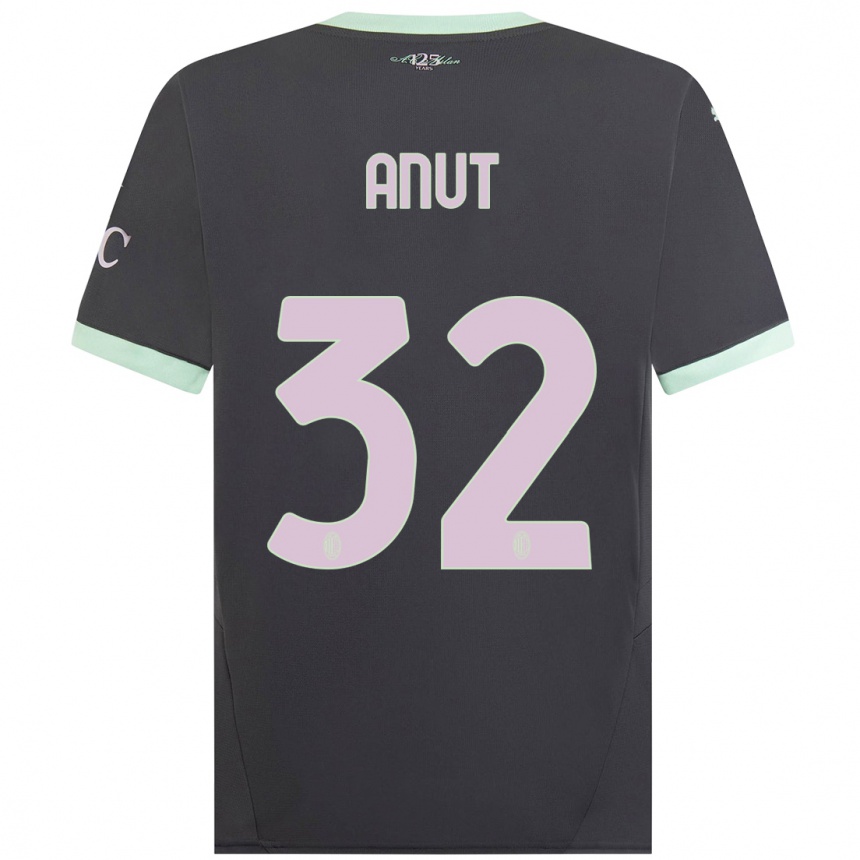 Herren Fußball Niccolo Anut #32 Grau Ausweichtrikot Trikot 2024/25 T-Shirt Luxemburg