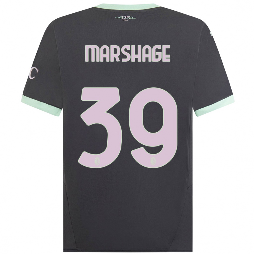 Herren Fußball Wilgot Marshage #39 Grau Ausweichtrikot Trikot 2024/25 T-Shirt Luxemburg