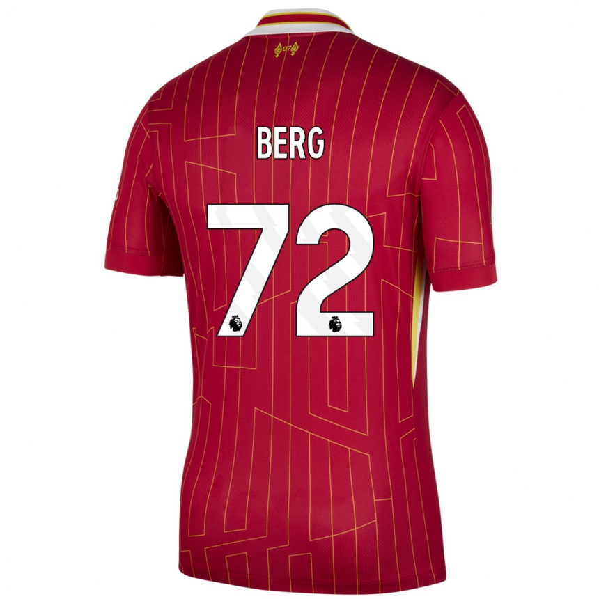 Damen Fußball Sepp Van Den Berg #72 Rot Gelb Weiß Heimtrikot Trikot 2024/25 T-Shirt Luxemburg