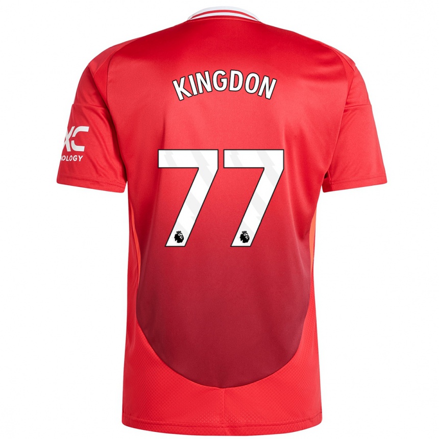 Damen Fußball Jack Kingdon #77 Hellrot Heimtrikot Trikot 2024/25 T-Shirt Luxemburg