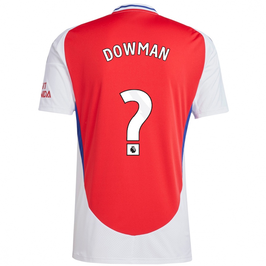 Damen Fußball Max Dowman #0 Rot Weiß Heimtrikot Trikot 2024/25 T-Shirt Luxemburg