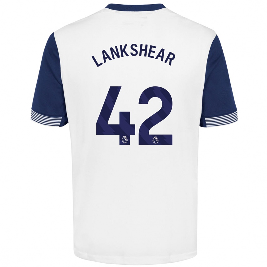 Damen Fußball Will Lankshear #42 Weiß Blau Heimtrikot Trikot 2024/25 T-Shirt Luxemburg