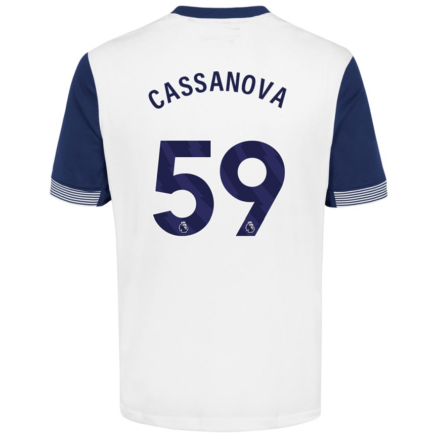 Damen Fußball Dante Cassanova #59 Weiß Blau Heimtrikot Trikot 2024/25 T-Shirt Luxemburg