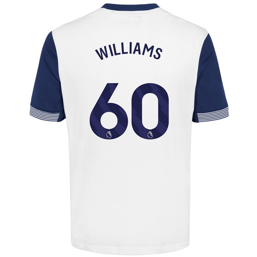 Damen Fußball Jaden Williams #60 Weiß Blau Heimtrikot Trikot 2024/25 T-Shirt Luxemburg