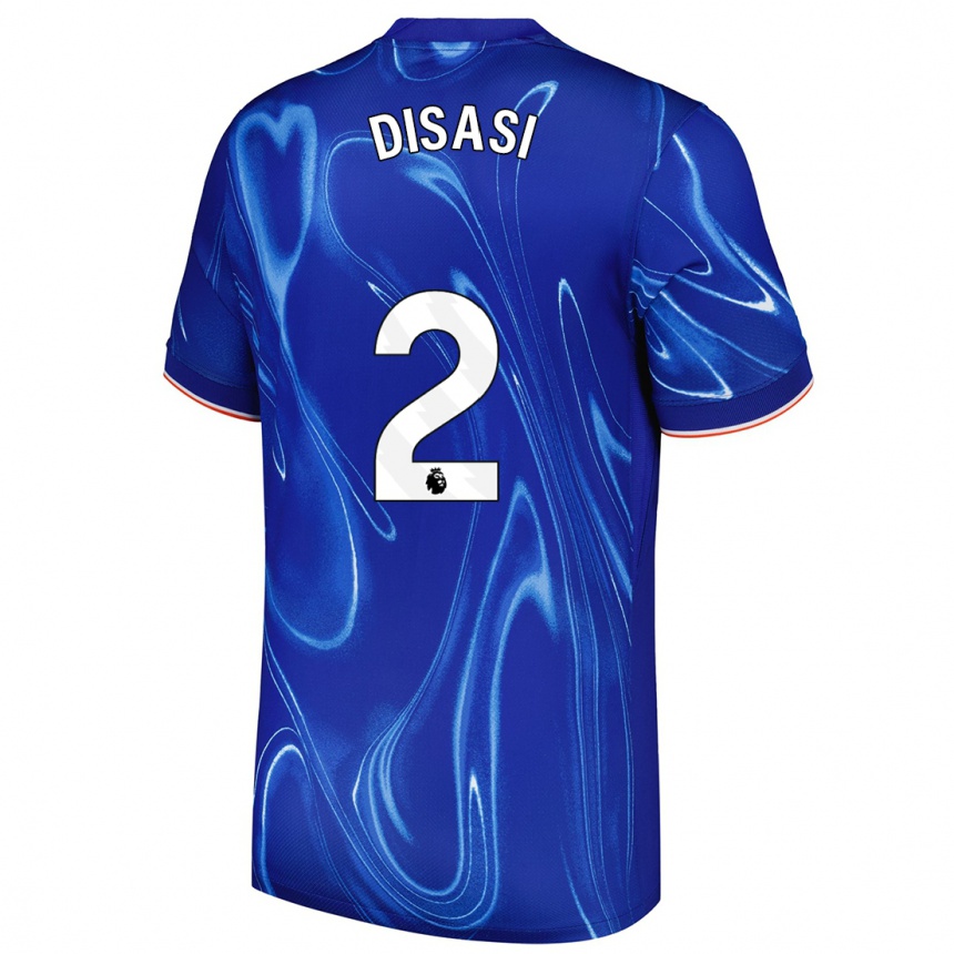 Damen Fußball Axel Disasi #2 Blau Weiß Heimtrikot Trikot 2024/25 T-Shirt Luxemburg