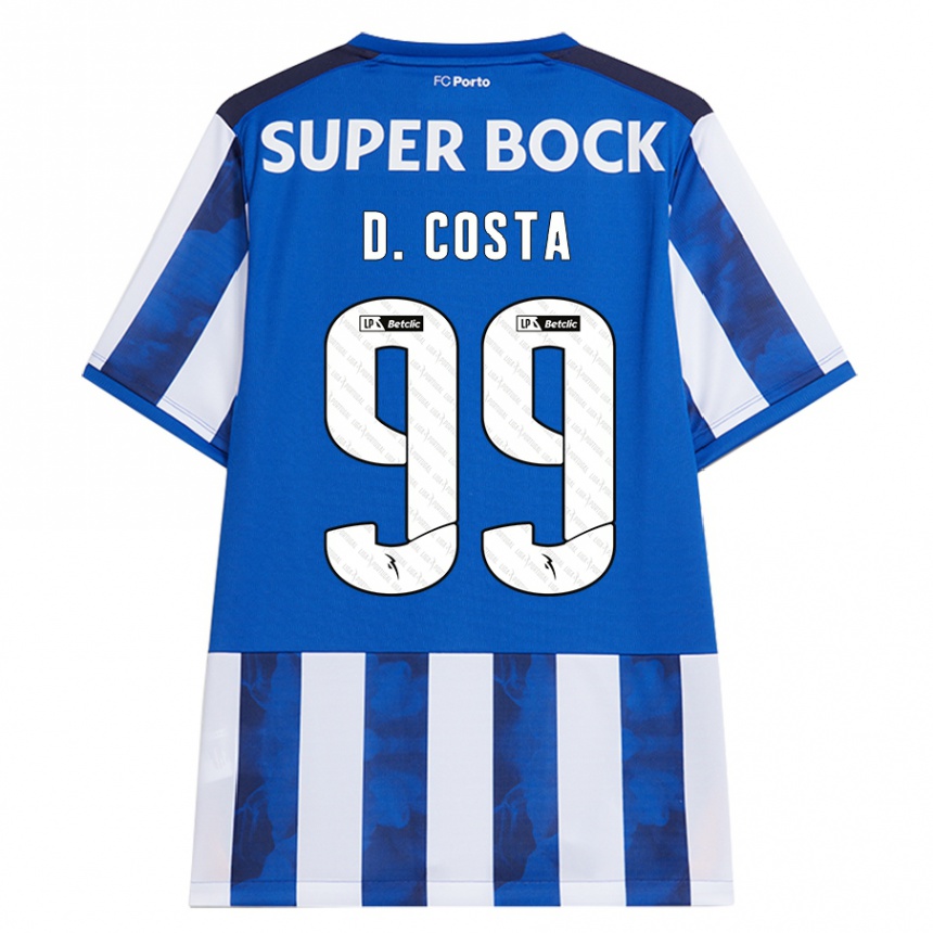 Damen Fußball Diogo Costa #99 Blau Weiß Heimtrikot Trikot 2024/25 T-Shirt Luxemburg