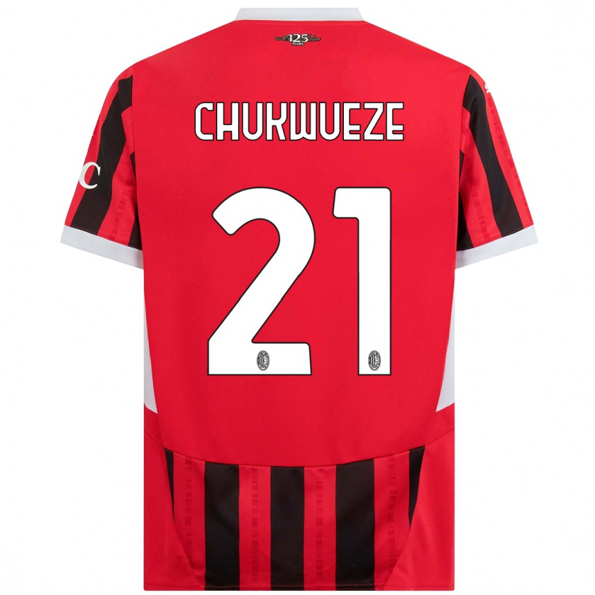 Damen Fußball Samuel Chukwueze #21 Rot Schwarz Heimtrikot Trikot 2024/25 T-Shirt Luxemburg