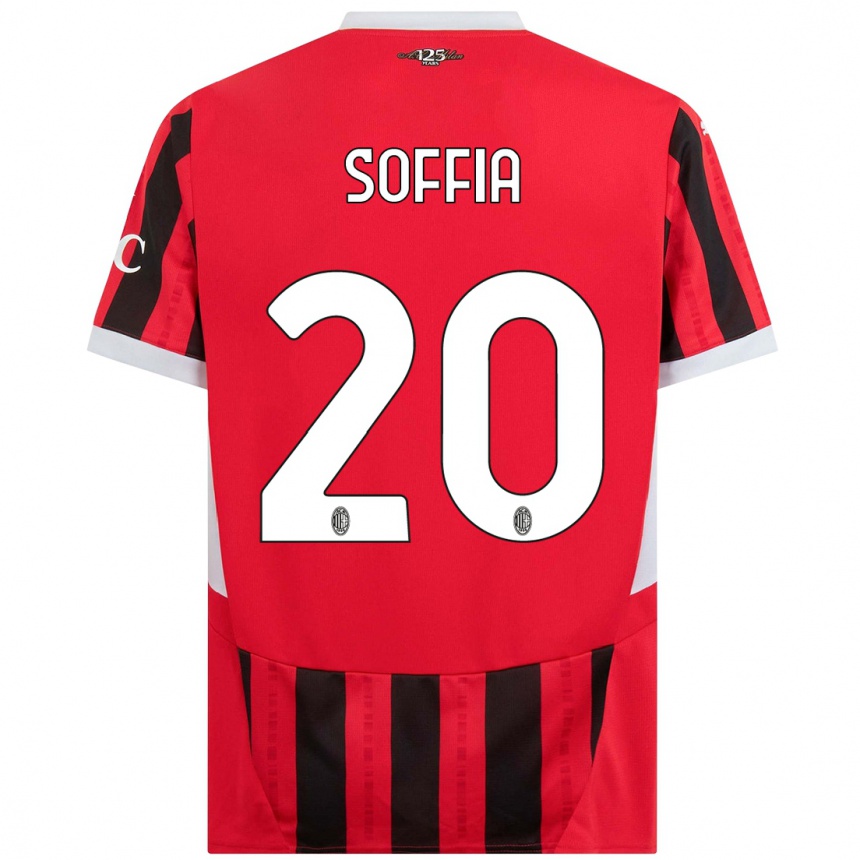 Damen Fußball Angelica Soffia #20 Rot Schwarz Heimtrikot Trikot 2024/25 T-Shirt Luxemburg