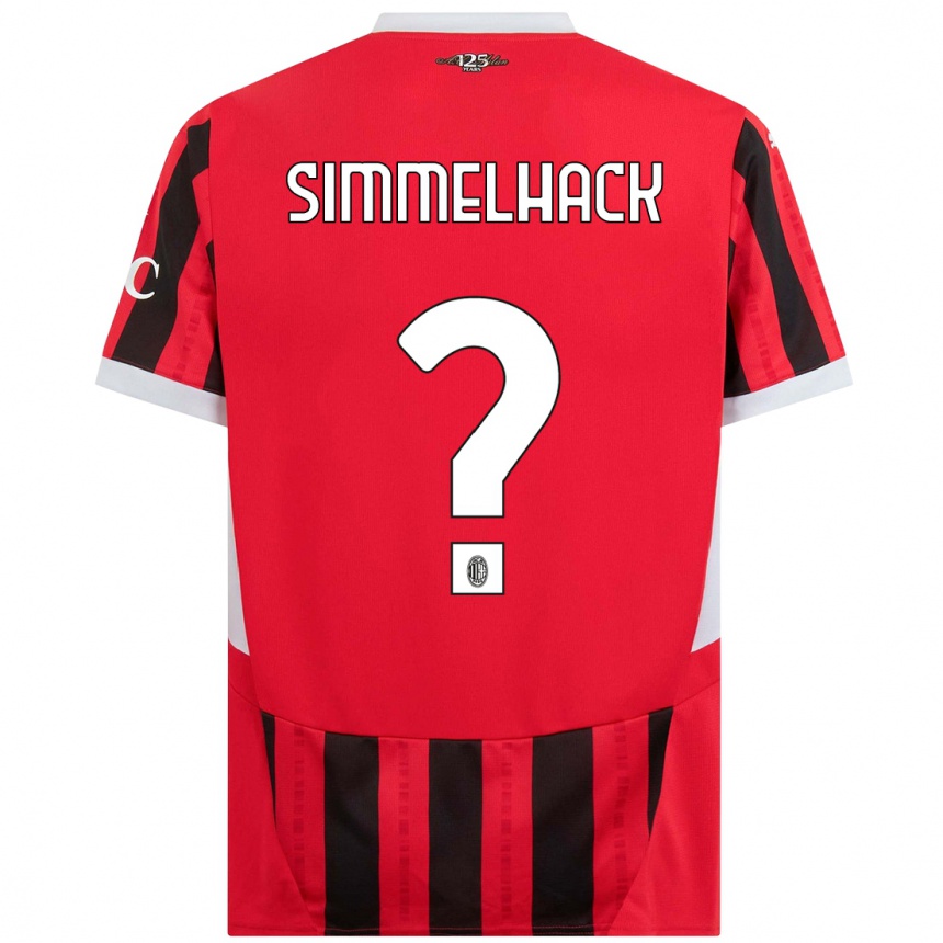 Damen Fußball Alexander Simmelhack #0 Rot Schwarz Heimtrikot Trikot 2024/25 T-Shirt Luxemburg