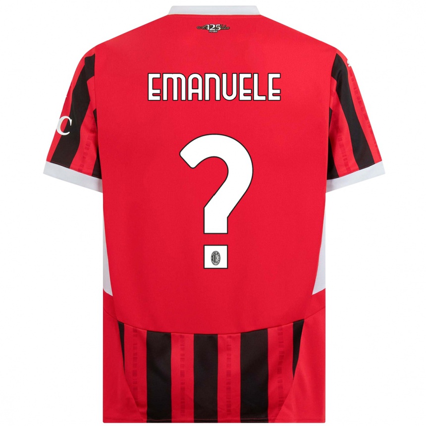 Damen Fußball Emanuele Benedetti #0 Rot Schwarz Heimtrikot Trikot 2024/25 T-Shirt Luxemburg