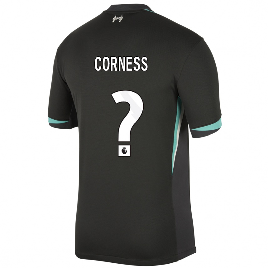 Damen Fußball Dominic Corness #0 Schwarz Anthrazitweiß Auswärtstrikot Trikot 2024/25 T-Shirt Luxemburg