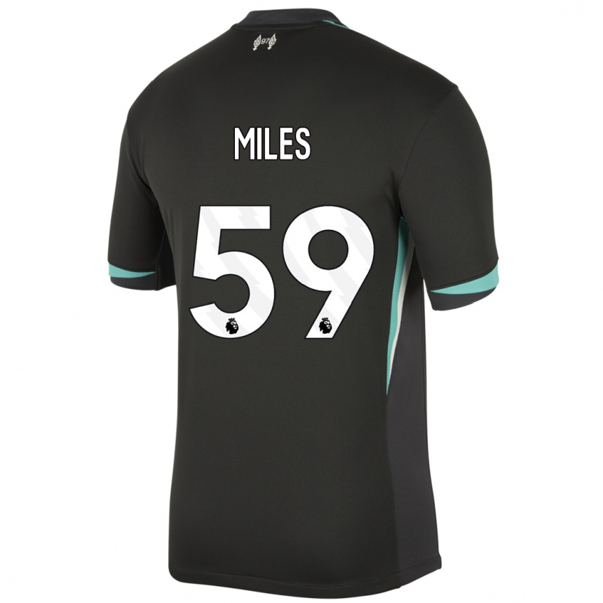 Damen Fußball Terence Miles #59 Schwarz Anthrazitweiß Auswärtstrikot Trikot 2024/25 T-Shirt Luxemburg