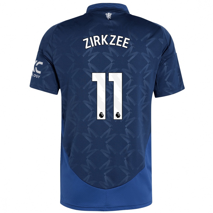 Damen Fußball Joshua Zirkzee #11 Indigo Auswärtstrikot Trikot 2024/25 T-Shirt Luxemburg