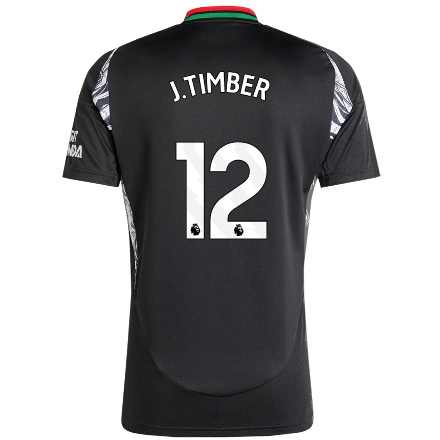 Damen Fußball Jurrien Timber #12 Schwarz Auswärtstrikot Trikot 2024/25 T-Shirt Luxemburg