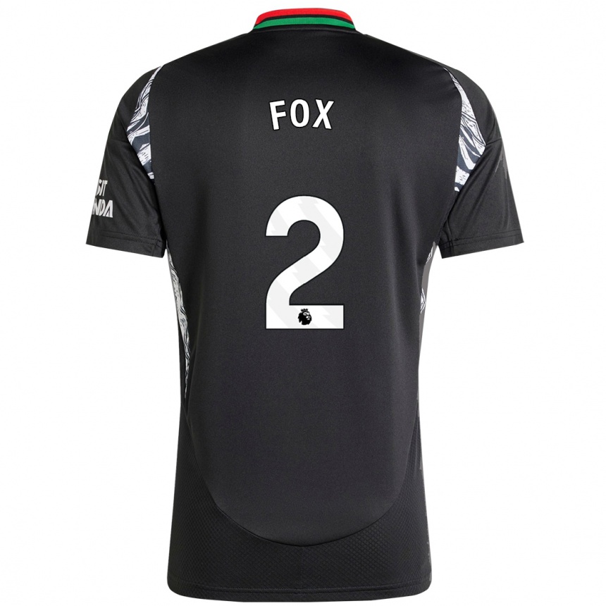 Damen Fußball Emily Fox #2 Schwarz Auswärtstrikot Trikot 2024/25 T-Shirt Luxemburg